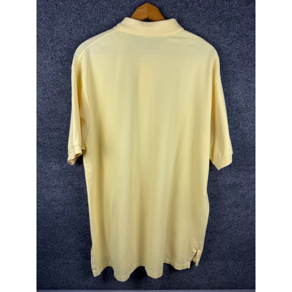 Polo Ralph Lauren Mens XL Yellow Short Sleeve Pique Cotton Polo Shirt Blue Pony - Picture 2 of 9